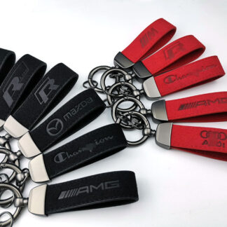 Suede keychain car logo keyrings